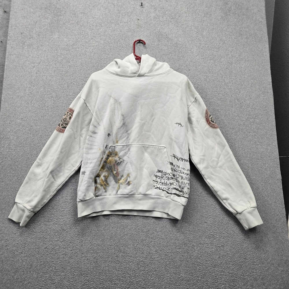 Travis Scott Men Hoodie M White Circus Maximus Tour 2023 Graphic Fleece